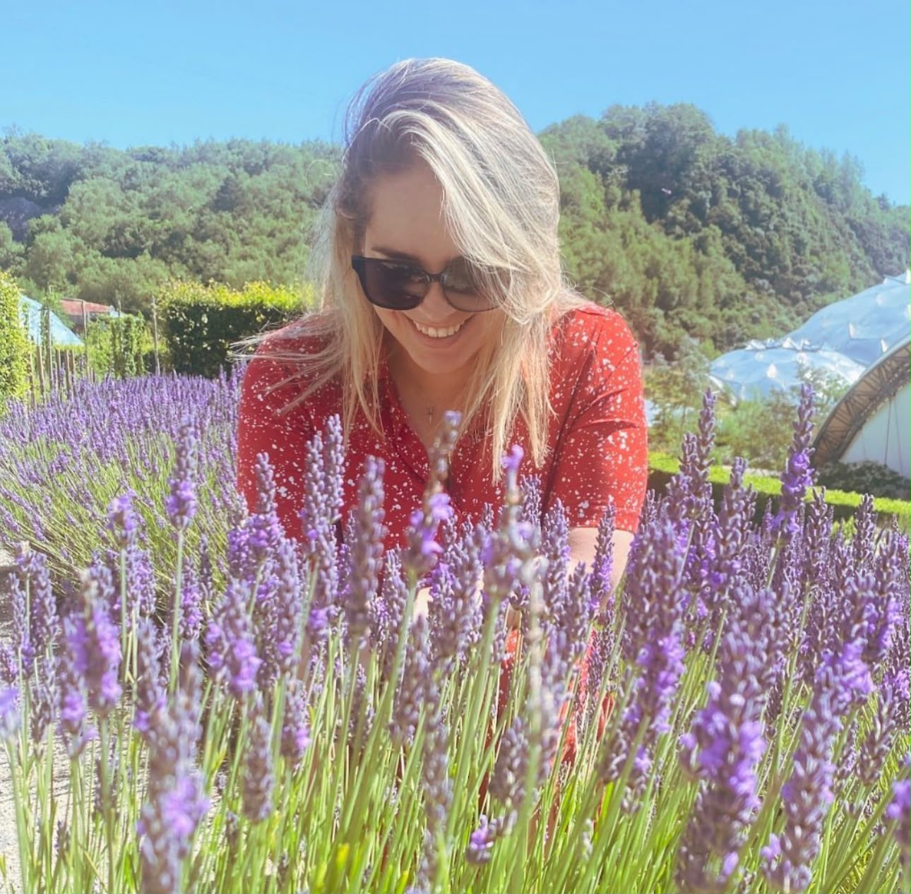 Leticia Scalioni among lavender flowers